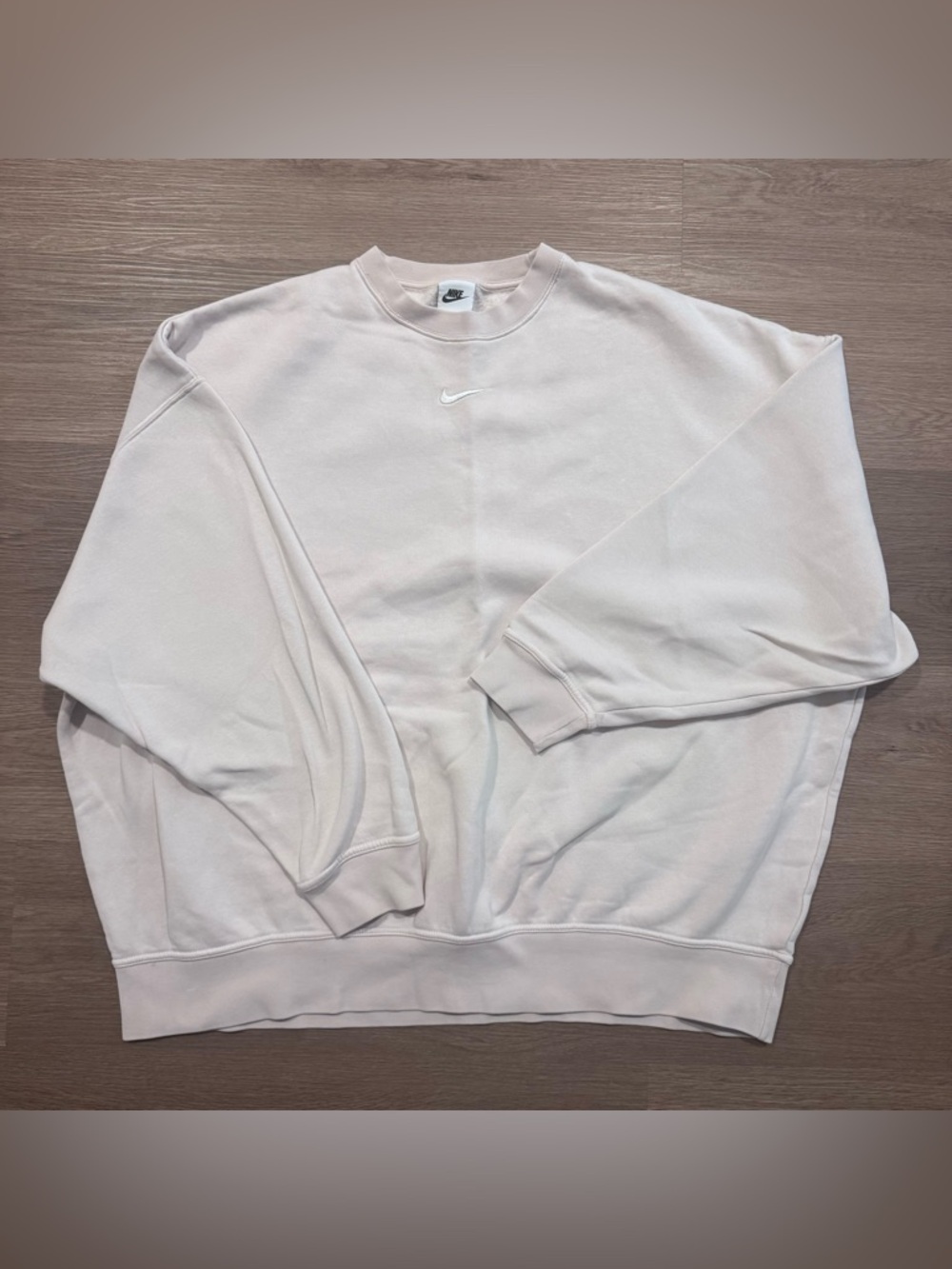 Nike Oversized Cream/Pale Pink Crewneck Sweatshirt